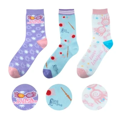 Abbildung von Cinereplicas Harry Potter Satz von 3 Luna Lovegood Socken Einheitsgröße Offizielle Lizenz