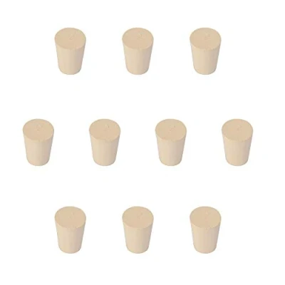 Abbildung von stonylab Vollgummi Stopper, 10 Stück 2# 15mm x 20mm 26mm Weiß Keilförmig Labor Dichtung Gummistopper