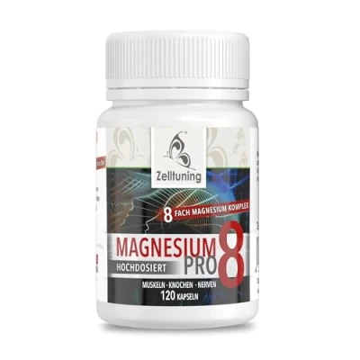 Abbildung von Zelltuning Magnesium Komplex Pro 8, Optimal Bioverfügbar, hochdosiert mit natürlichen Spurenelementen, ideal als Vitamin D Aktivator geeignet, 120 Kapseln, vegan, Reinsubstanzen ohne Zusätze!