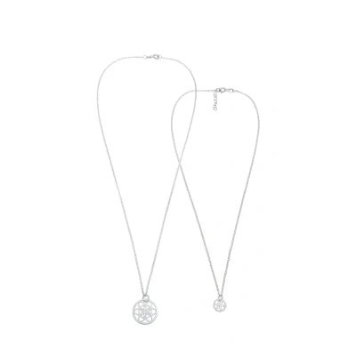 Abbildung von Elli 2 PACK Flower Halskette silvercoloured, Damen, Größe: 45, Silver coloured