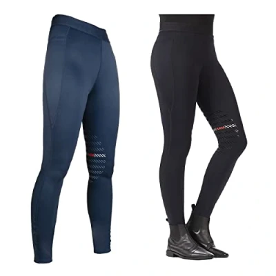 Abbildung von HKM Reitleggings Sports Silikon Kniebesatz Dunkelblau 40