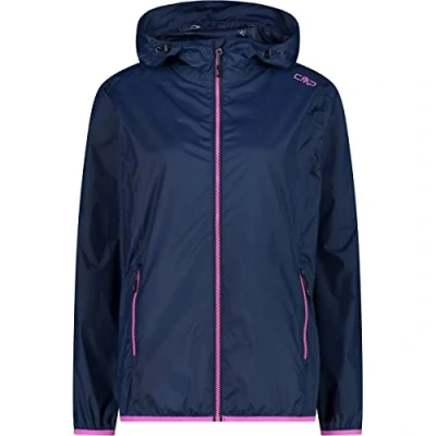 Abbildung von CMP Damen Regenjacke mit fester Kapuze, Blau, D34