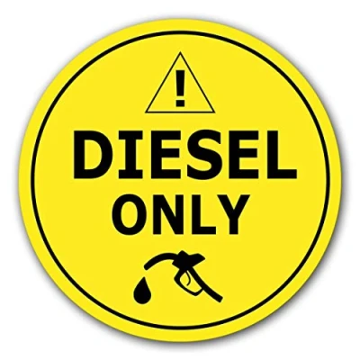 Abbildung von 10 Stück Nur Diesel betanken Aufkleber Tankdeckel Ø 7cm Sticker Tanken Tankaufkleber Hinweiszeichen mit UV Schutz für Außen und Innenbereich