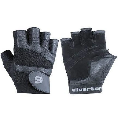 Abbildung von silverton PRO Plus Fitness Handschuhe Herren &amp; Damen, Verstellbarer Handgelenkverschluss, Hochwertige Ledereinsätze, langlebige Doppelnähte, Trainingshandschuhe,