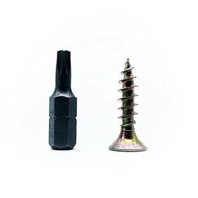 Abbildung von DOJA Barcelona Spanplattenschrauben mit Torx Bit 100 Holzschrauben Senkkopf 5x30mm + 1 T20 Holzbauschraube Stahl Verzinkt Senkkopfschrauben Vollgewinde+Spitze Spannplattenschrauben Flachkopf