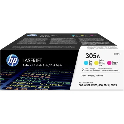 Abbildung von HP 305A (CF370AM) Multipack Original Toner 1xBlau, 3er Pack, cyan/magenta/gelb