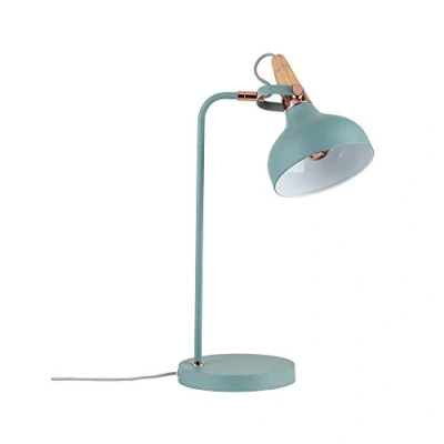Abbildung von Paulmann 79651 Neordic Tischleuchte Juna max. 1x20W Tischlampe für E14 Lampen Nachttischlampe Softgrün/Kupfer/Holz 230V Metall/Holz ohne Leuchtmittel