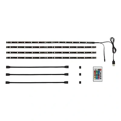 Abbildung von Briloner Leuchten LED TV Beleuchtung, Band dimmbar, Strip selbstklebend, 2m, USB Anschluss, geeignet für 32 78 Zoll, Licht Leiste 48 x RGB Farbwechsel, 2353 024, 50 10 3 cm