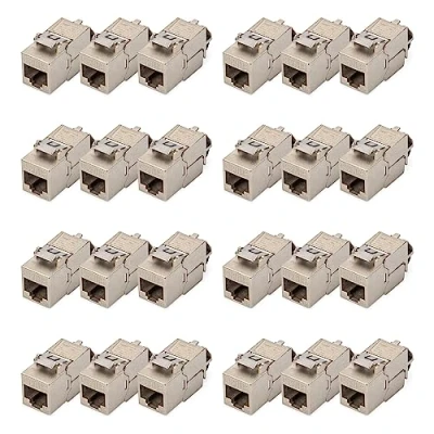Abbildung von DIGITUS Keystone Modul Cat 6A Geschirmt 24 Stück RJ45 Designfähig 500 MHz 10GBase T Metallclip Werkzeugfrei