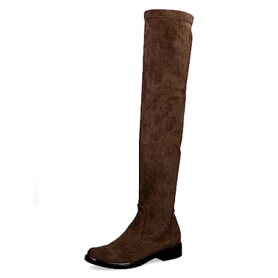 Abbildung von CAPRICE Damen Overknee Stiefel Flach Elegant Weite G, Braun (Dk Brn Stretch), 37 EU