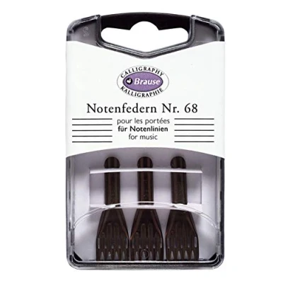 Abbildung von Brause 300068B Packung mit 3 Notenfedern, zum Ziehen von Notenlinien und Dekorieren Texten, 1 Pack