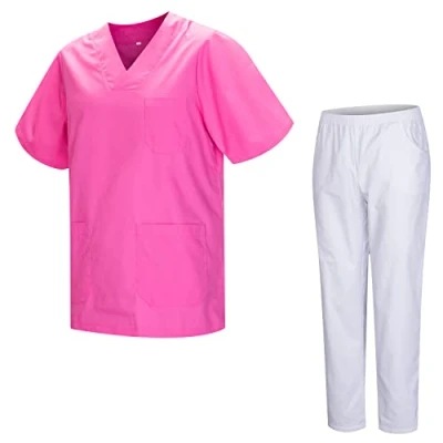 Abbildung von MISEMIYA Unisex Schrubb Set Medizinische Uniform mit Oberteil und Hose 817 8312 BLANCO Large, Pink