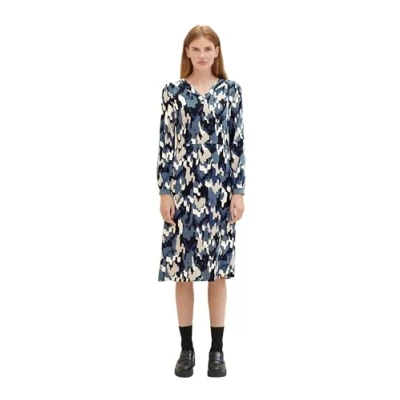Abbildung von TOM Tailor Gemustertes Freizeitkleid, Damen, Größe: 38, Black big texture design