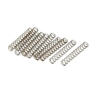Abbildung von sourcing map 10Stücke 0,4mmx4mmx25mm 304 Edelstahl Druckfedern Druckfeder Spiralfeder Stahlfeder Silberton