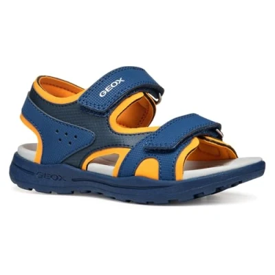 Abbildung von Geox J Vaniett BOY Trekkingsandale für Kinder, Größe: 24, Navy/orange Schuhe