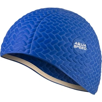 Abbildung von Aqua Speed Badehaube Damen Badekappe Lange Haare Schwimmmütze Frauen Mädchen Schwimmhaube Schwimmkappe warm Swimming Cap Long Hair Women Latex 10 Navy Bombastic Tic Tac