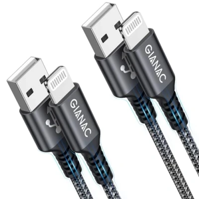 Abbildung von GIANAC iPhone Ladekabel 2M 2Pack USB Lightning Kabel SchnellKabel für 14,13,12,11,XS, XS Max,XR,X,8,8Plus,7,7Plus,6s,6s Plus,6,6 Plus,iPad