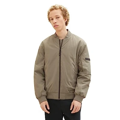 Abbildung von TOM Tailor Denim Padded Jacket Bomberjacke, Herren, Größe: Large, Dusty olive green