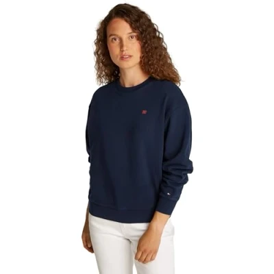 Abbildung von Tommy Hilfiger Contrast FLAG Sweatshirt, Damen, Größe: XS, Dark night navy