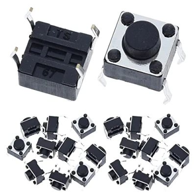 Abbildung von Youmile 100er Pack 6x6x5 mm Miniatur Mikro Taster Tastschalter Qualitätsschalter SPST Miniature/Mini/Micro/Small PCB