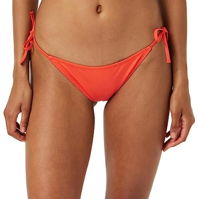 Abbildung von Calvin Klein Damen Bikinihose Seitliche Schnürung Sport, Orange (Bright Vermillion), S