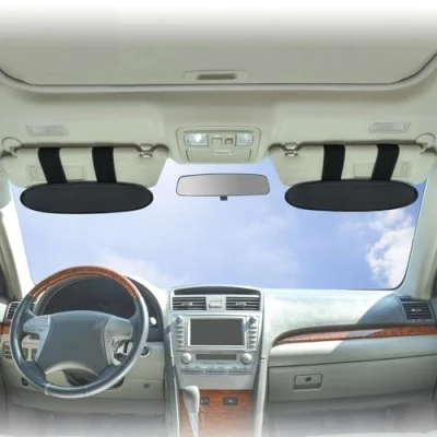Abbildung von WANPOOL Universelle Auto Sonnenblenden Visierverlängerung für Autos, LKW&#039;s und RV&#039;s Anti Blend grell Sonnenschutz Fahrer Mitfahrer (Silber) 2 Stück