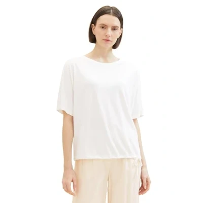 Abbildung von TOM Tailor Rundhalsausschnitt Tshirt basic, Damen, Größe: Medium, Whisper white
