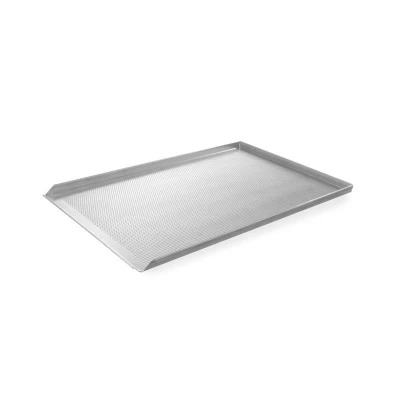 Abbildung von HENDI Backblech gelocht 60 x 40 cm Aluminium mit 3 Aufkantungen in silber, Gastro Bäckerei gelochtes Blech