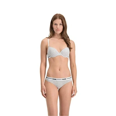 Abbildung von Puma Damen Women&#039;s T Shirt (1 Pack) Bra, Grey Melange, 80A EU