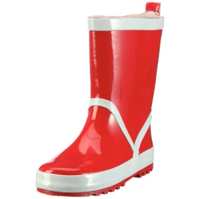 Abbildung von Playshoes Kinder Gummistiefel aus Naturkautschuk, trendige Unisex Regenstiefel mit Reflektoren, Rot, 30/31 EU