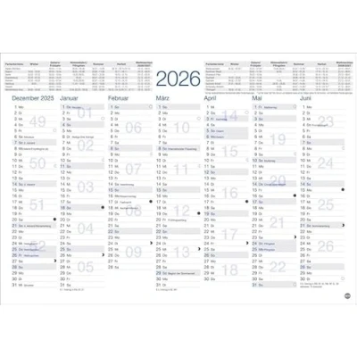 Abbildung von Tafelkalender A4 2026: Praktischer Jahresplaner für den Schreibtisch oder an der Wand. Terminkalender mit Vorder und Rückseite. Jahreskalender zum Eintragen. (Bürokalender Heye)