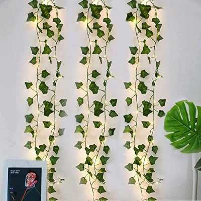 Abbildung von Efeu Lichterkette 2 m 20 Girlande, LED Lichterkette, Blatt künstliche grüne Blätter, Party, Hochzeit, Garten, Dekoration, Zimmer, Innen (3)