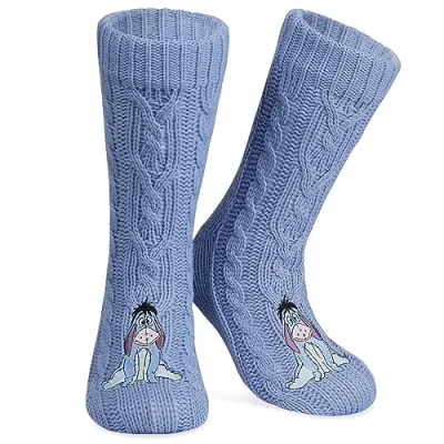 Abbildung von Disney Antirutschsocken Damen Teenager, One Size ABS Kuschelsocken Antirutsch Haussocken Winter Frauen Geschenke (Lila Eeyore)