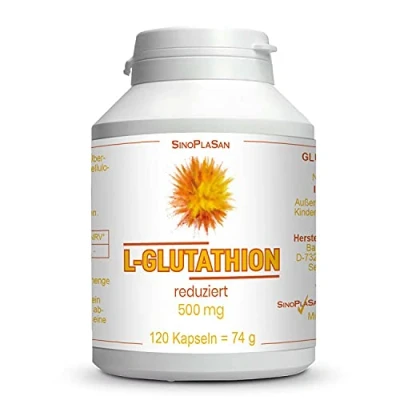 Abbildung von L Glutathion reduziert 500 mg pro Kapsel 120 Kapseln vegan ohne Zusätze hoch dosiert Made in Germany