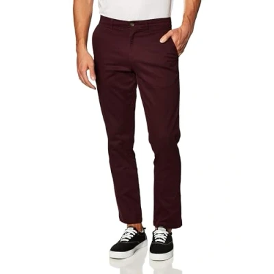 Abbildung von Amazon Essentials Herren Legere Stretch Chinohose mit klassischer Passform, Burgunderrot, 38W / 32L