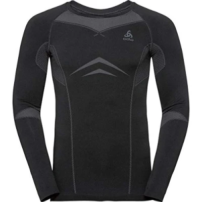 Abbildung von Odlo Herren Bl Top Crew Neck L/S Fundamentals Performance Warm Langarmshirt, Black Graphite Grey, M EU