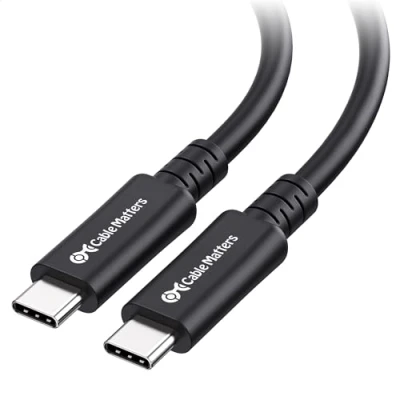 Abbildung von Cable Matters Langes 20 GBit/s USB 4 Kabel 3 m, mit 8K Video, Laden 240 W, kompatibel Thunderbolt 4/Thunderbolt 3, für iPhone 15 Pro Max, MacBook, XPS, Surface