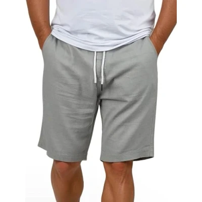 Abbildung von riverso Leinen Shorts Herren Sommer Regular Fit RIVOliver Kurze Hosen Bermuda Knielang Einfarbig, Größe:XL, Farbe:Ultimate Grey
