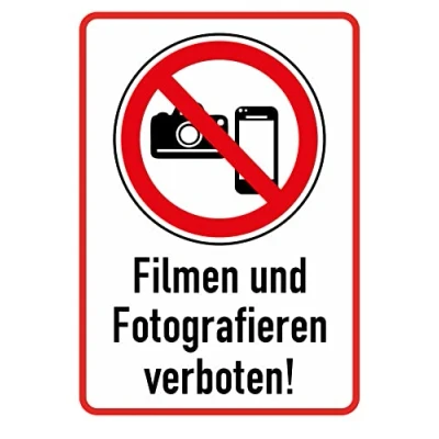 Abbildung von Daged 3x Filmen und Fotografieren verboten Aufkleber 10x14 cm Bildaufnahmen Kameras Hinweiszeichen Sicherheitszeichen Sticker T 063