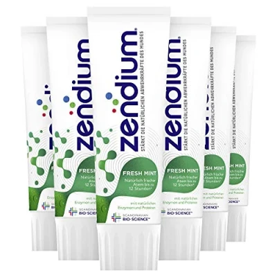 Abbildung von Zendium Zahnpasta (für einen natürlich frischen Atem Fresh Mint, mit Proteinen und Enzymen) (6 x 75 ml)