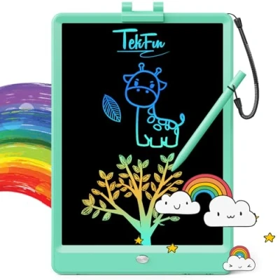 Abbildung von TEKFUN Kinder LCD Schreibtablett,8,5 Zoll bunte Zeichentablett,3 4 5 6 7 Jahre alt Mädchen Jungen Spielzeug,Mädchen Geburtstag Geschenk(Grün)