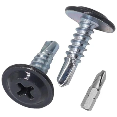 Abbildung von SKIR&#039;CO (150 Stück) lackierte 4,2 x 16 mm selbstbohrende Schrauben, Kreuzschlitz Modifizierter Halsspannkopf, Blechschraube, Tellerkopf (150, Anthrazitgrau RAL 7016)