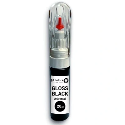 Abbildung von SD COLORS Lackstift Universal glänzend schwarz 20 ml zur Reparatur von Steinschlägen Kratzern Auto Motorrad Alufelgen
