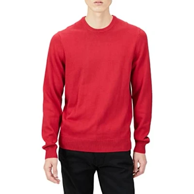 Abbildung von Amazon Essentials Herren Pullover mit Rundhalsausschnitt (in Übergrößen erhältlich), Rot, XL