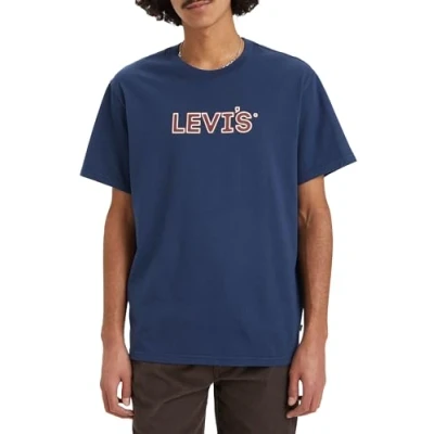 Abbildung von Levi&#039;s Herren Ss Relaxed Fit Tee T Shirt, Padded HL Logo Dress Blues, M
