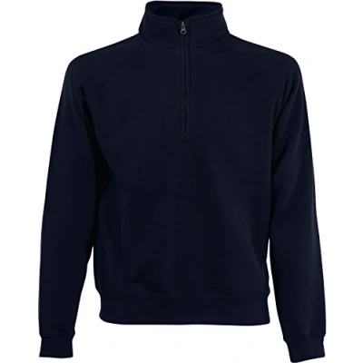 Abbildung von Fruit of the loom Herren Zip Neck Sweat Sweatshirt, Blau (Deep Navy 202), Medium