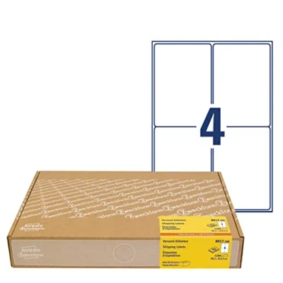 Abbildung von AVERY Zweckform 1.200 Versandetiketten Art. 8017 (99,1x143,5mm (A6) Adressetiketten selbstklebend für DHL und Hermes, Versandaufkleber, 3483, 300 Blatt, alle Drucker)