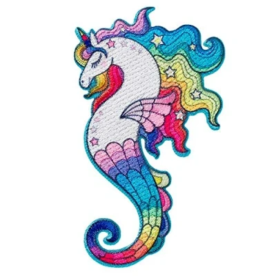 Abbildung von Mono Quick Einhorn Seepferdchen Aufnäher Aufbügler Applikation Iron On Patch