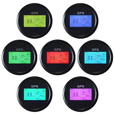 Abbildung von ELING GPS Tachometer Digitale Geschwindigkeitsanzeige Kilometerzähler Für Auto Marine mit Antenne 7 Hintergrundbeleuchtung 85mm