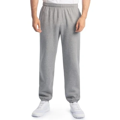 Abbildung von Fruit of the Loom Herren Eversoft Fleece Sweatpants Trainingshose, Elastische Unterseite Grau meliert, 3XL